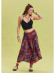 Red Casual Skirt with Gipe Detail and Tied Waist 4504